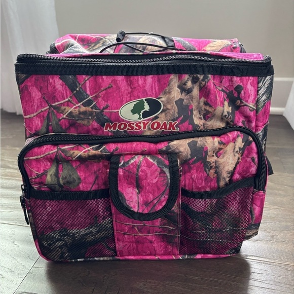 Mossy Oak Collapsible Pink Camouflage 12 Can Insulated Cooler,shoulder strap - Picture 1 of 15